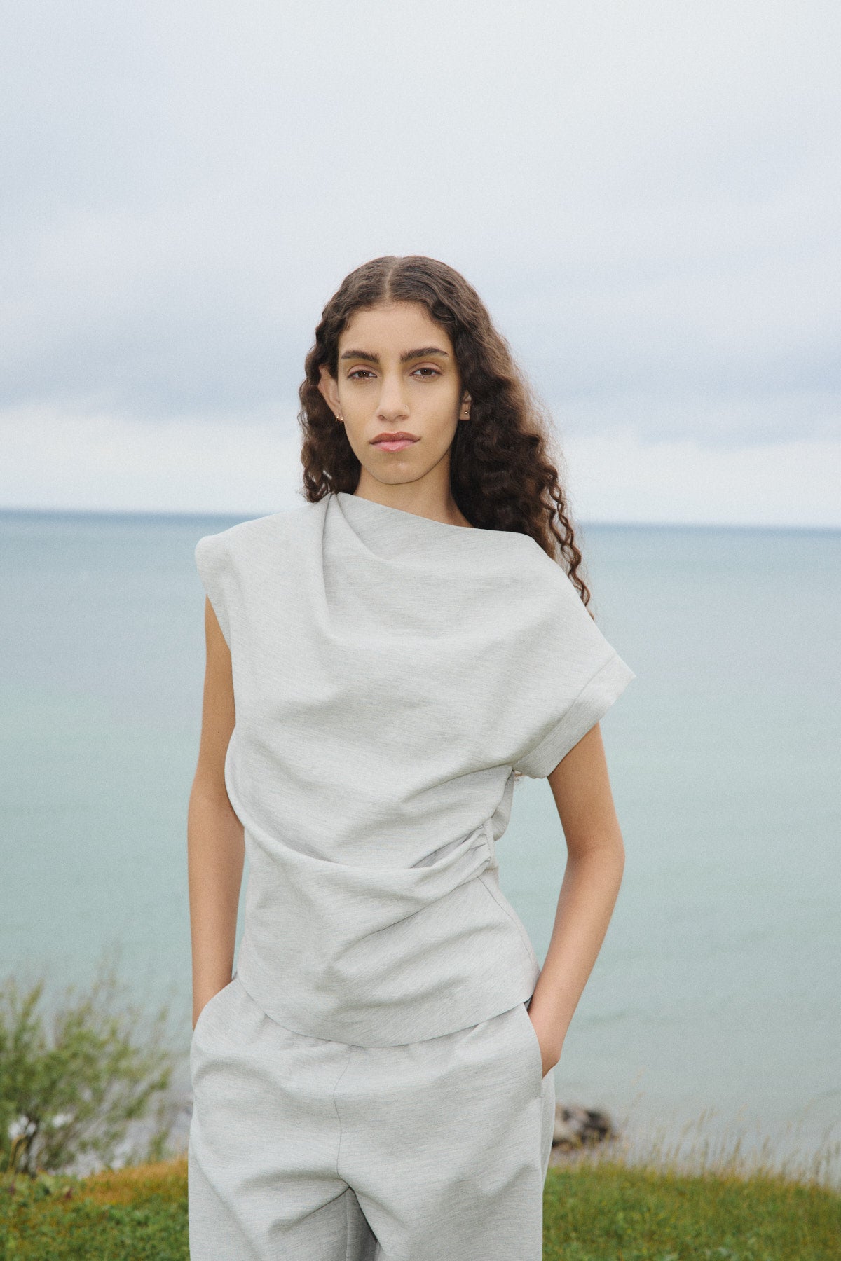 Jinda - Soft tailoring top I Pale Khaki