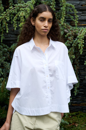 Berte - Poplin curved hem shirt I White White XS/S 5 - Rabens Saloner