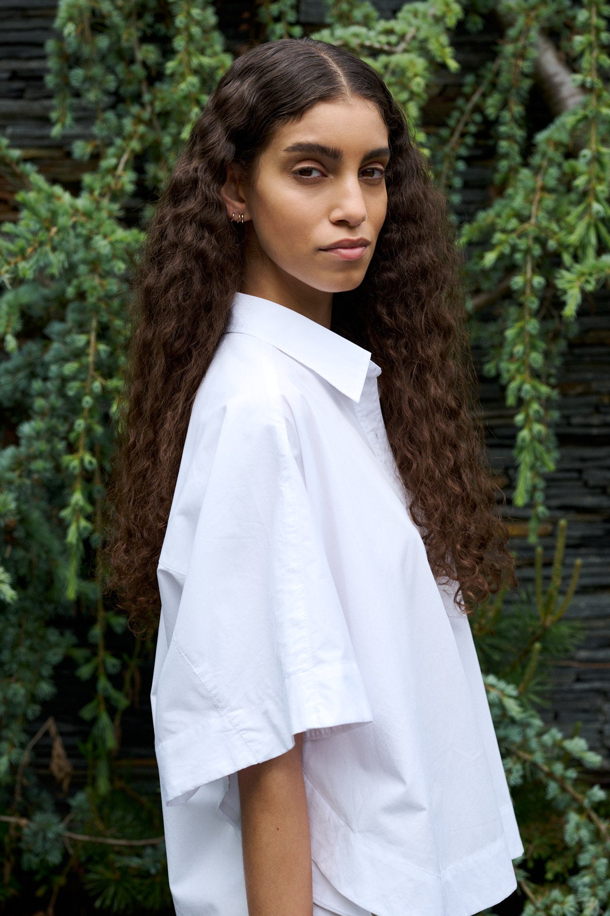 Berte - Poplin curved hem shirt I White 6 - Rabens Saloner