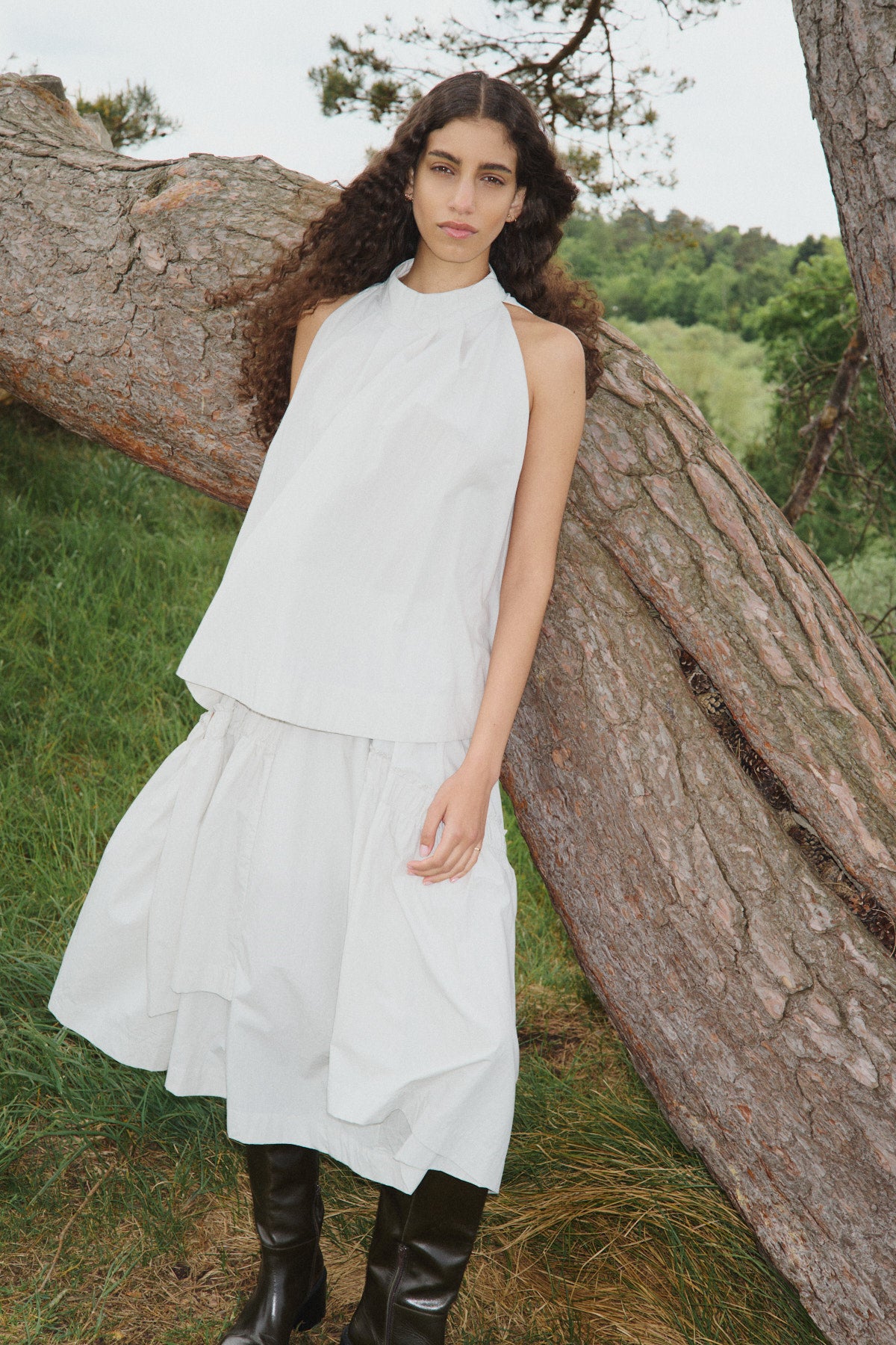 Brigida - Poplin full skirt I Faded black 6 - Rabens Saloner