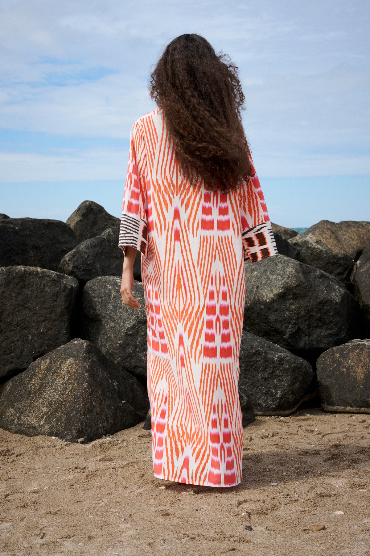 Karimalou - Ikat combo kaftan I Forest pink sand & citrus combo 6 - Rabens Saloner