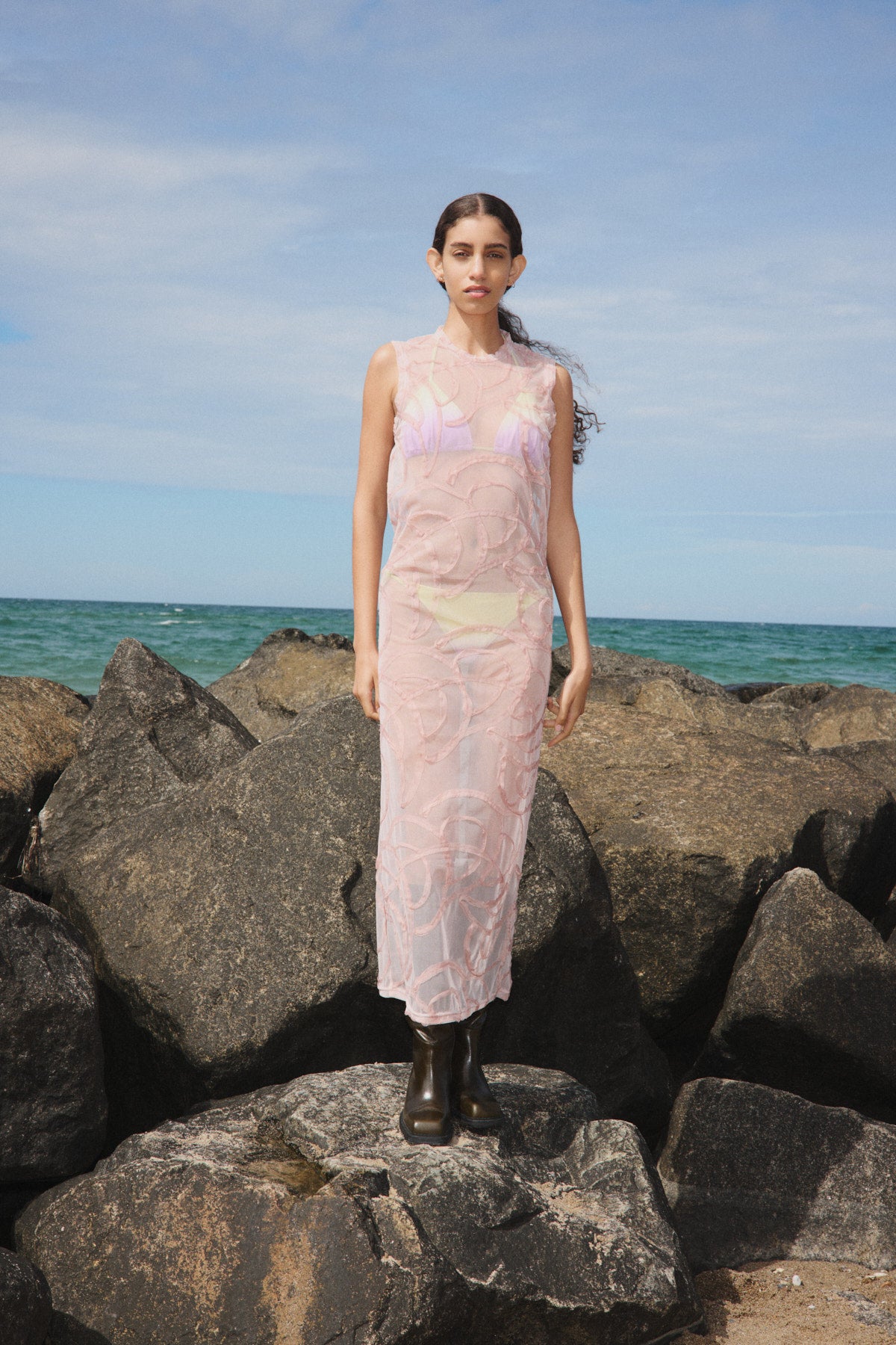 Vita - Scribble long dress I Blush 14 - Rabens Saloner