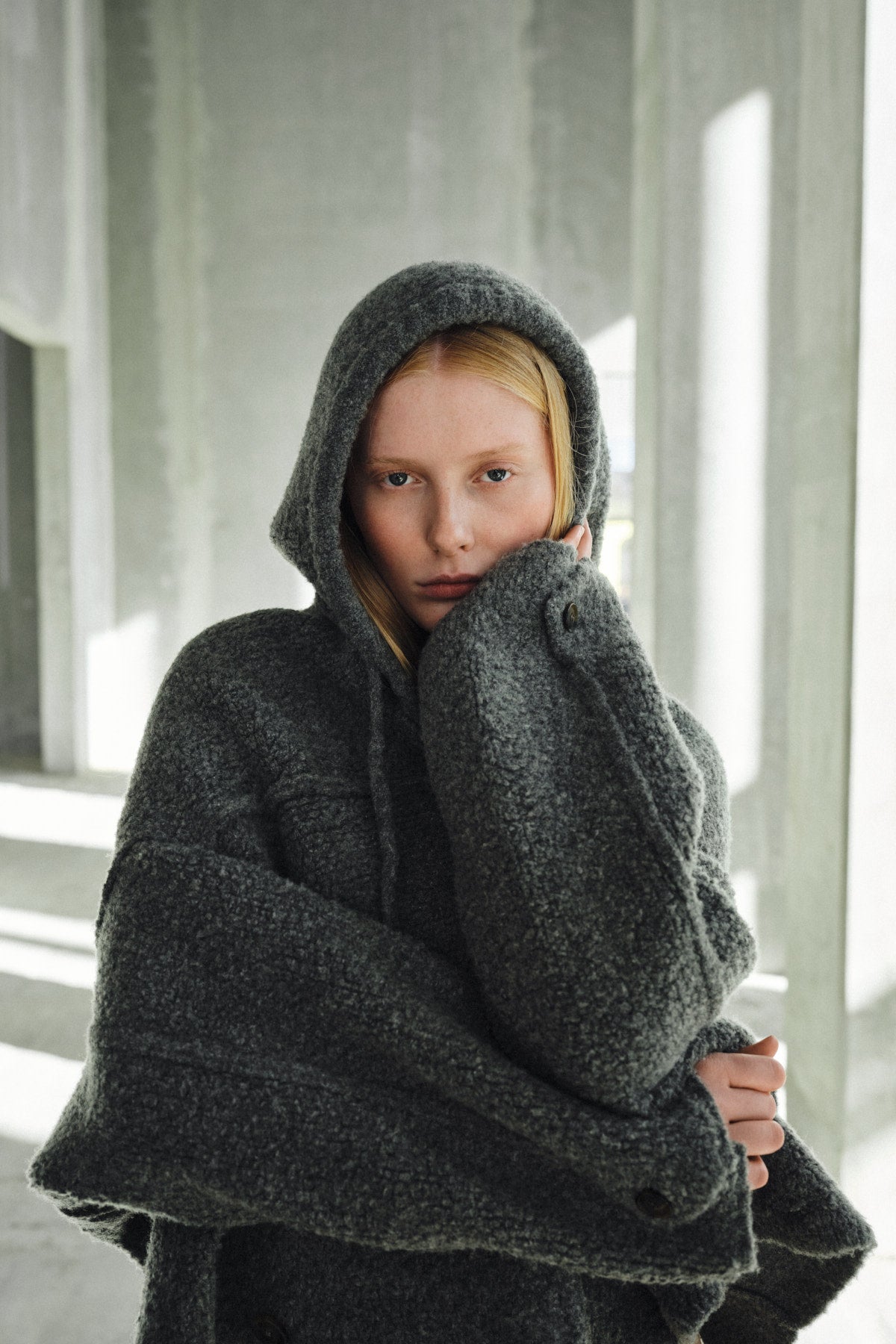 Sinika - Sheep knit hood I Grey melange 5 - Rabens Saloner