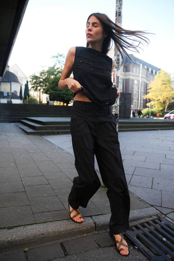 Enel - Papery parallel pants I Black 1 - Rabens Saloner