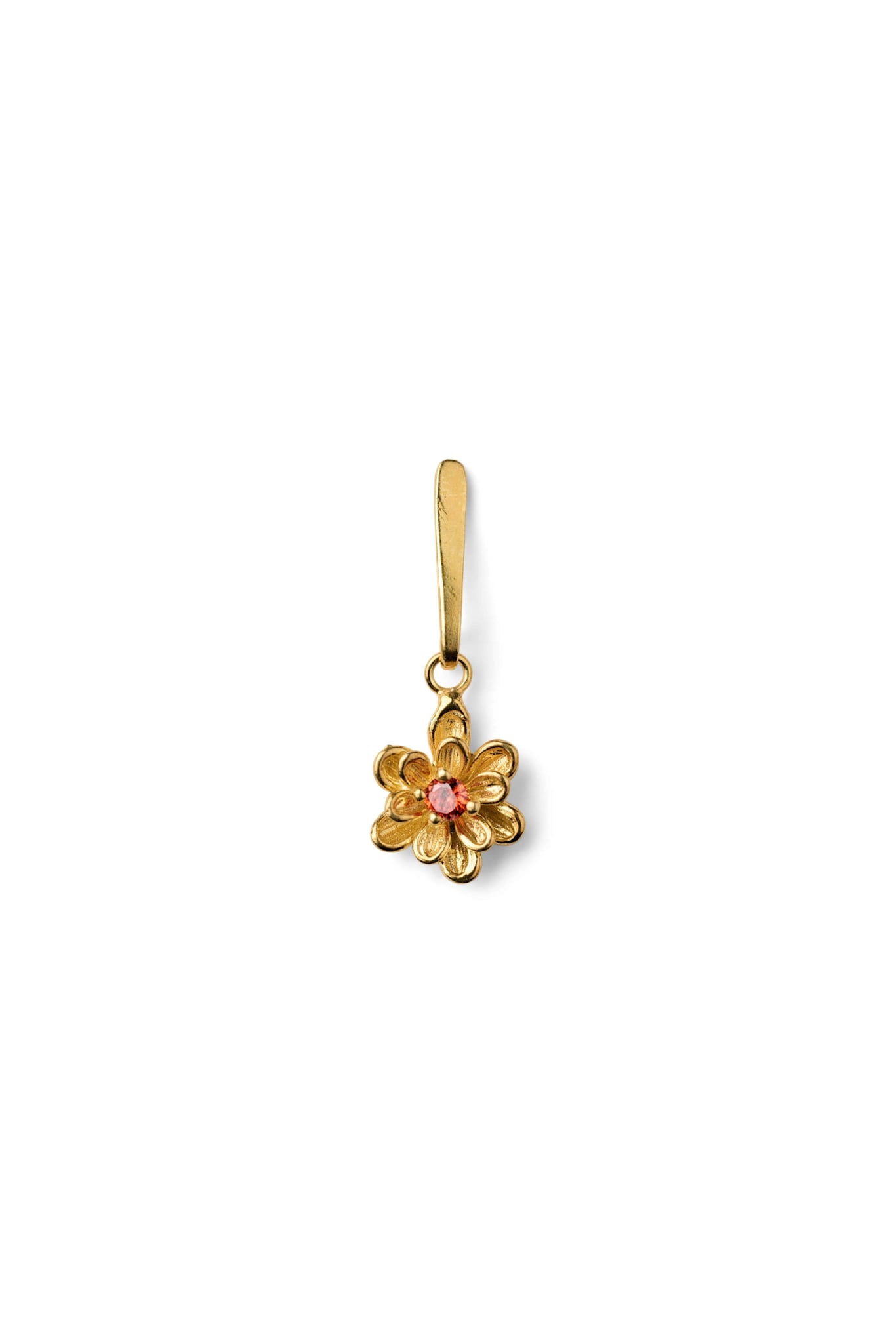 Stem Flower Stud - Nafsu I Gold w/ orange stone Gold w/ orange stone 5 - Rabens Saloner
