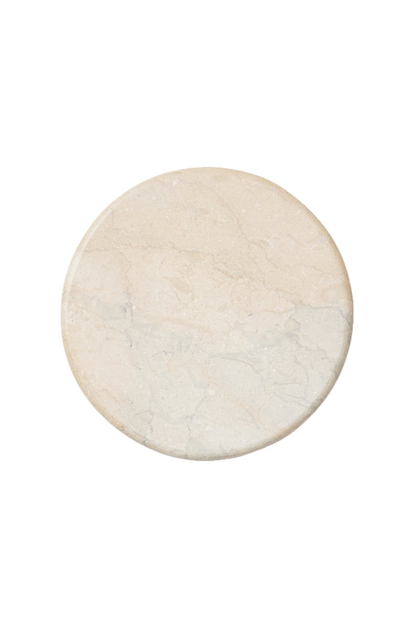 Round marble plate - Rabens Apartment I White Melange White Melange Ø: 30CM H: 2 CM 1 - Rabens Saloner