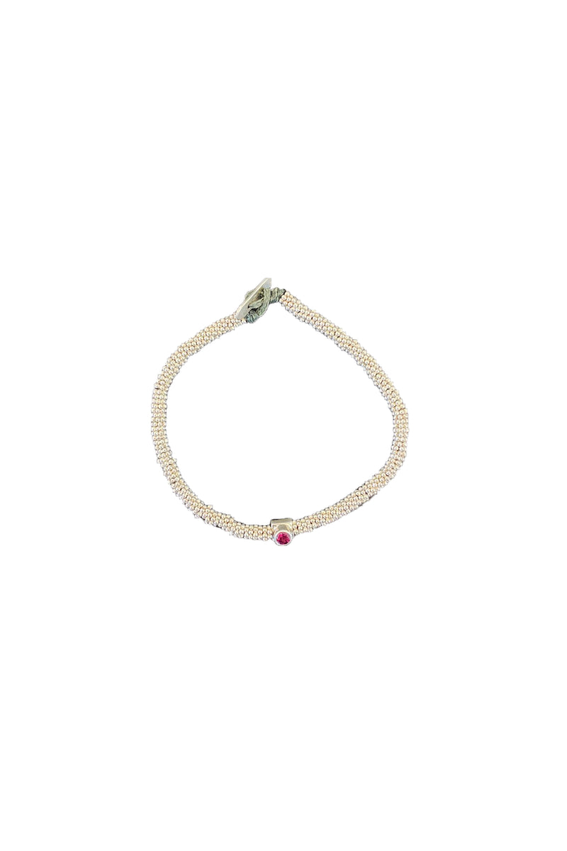 Nafsu - Bracelet w/gold square pendant I Purple stone    1 - Rabens Saloner