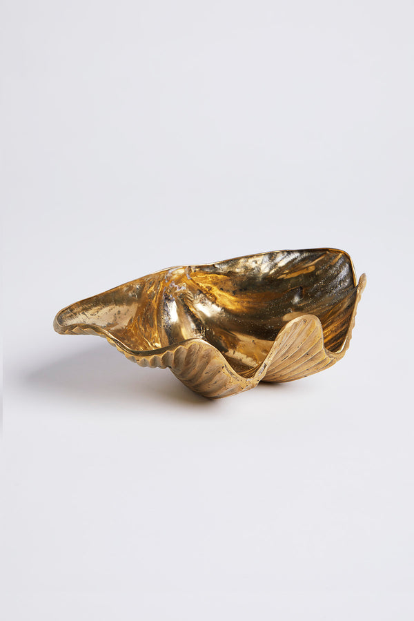 Decorative brass shell - Large I Golden Golden L: 23,5 cm B: 15 cm  1 - Rabens Saloner