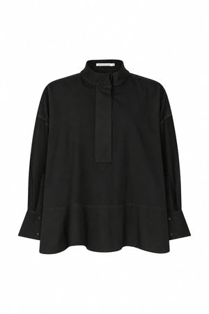Smea - Poplin flared shirt I Black