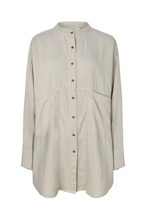 Sonja - Cotton double oversized shirt I Cement Cement XS/S 4 - Rabens Saloner