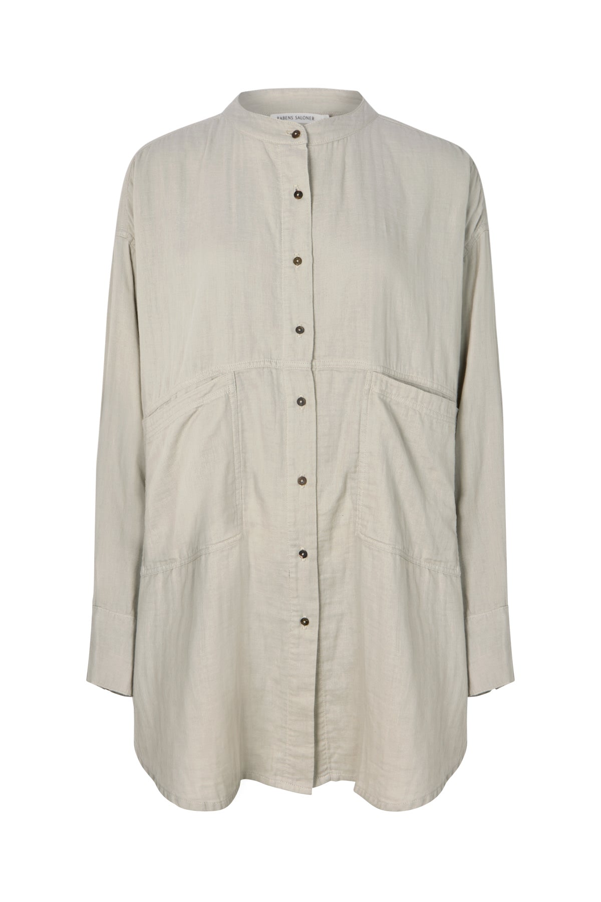 Sonja - Cotton double oversized shirt I Cement Cement XS/S 4 - Rabens Saloner