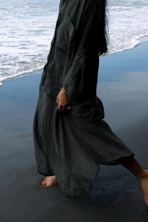 Jumana - PRE-ORDER I Crinkled flared skirt I Faded black Faded black XS 8 - Rabens Saloner