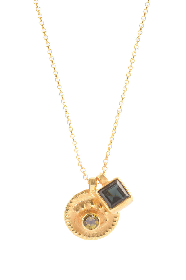 Nafsu - Necklace w/eye and square pendant I Dark combo