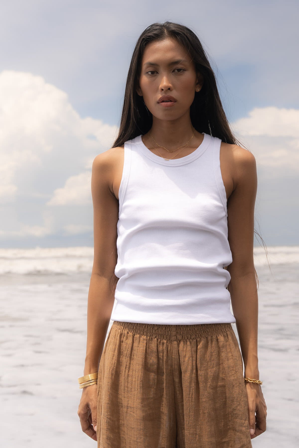 Nelle - Rib jersey tank I White 5 - Rabens Saloner