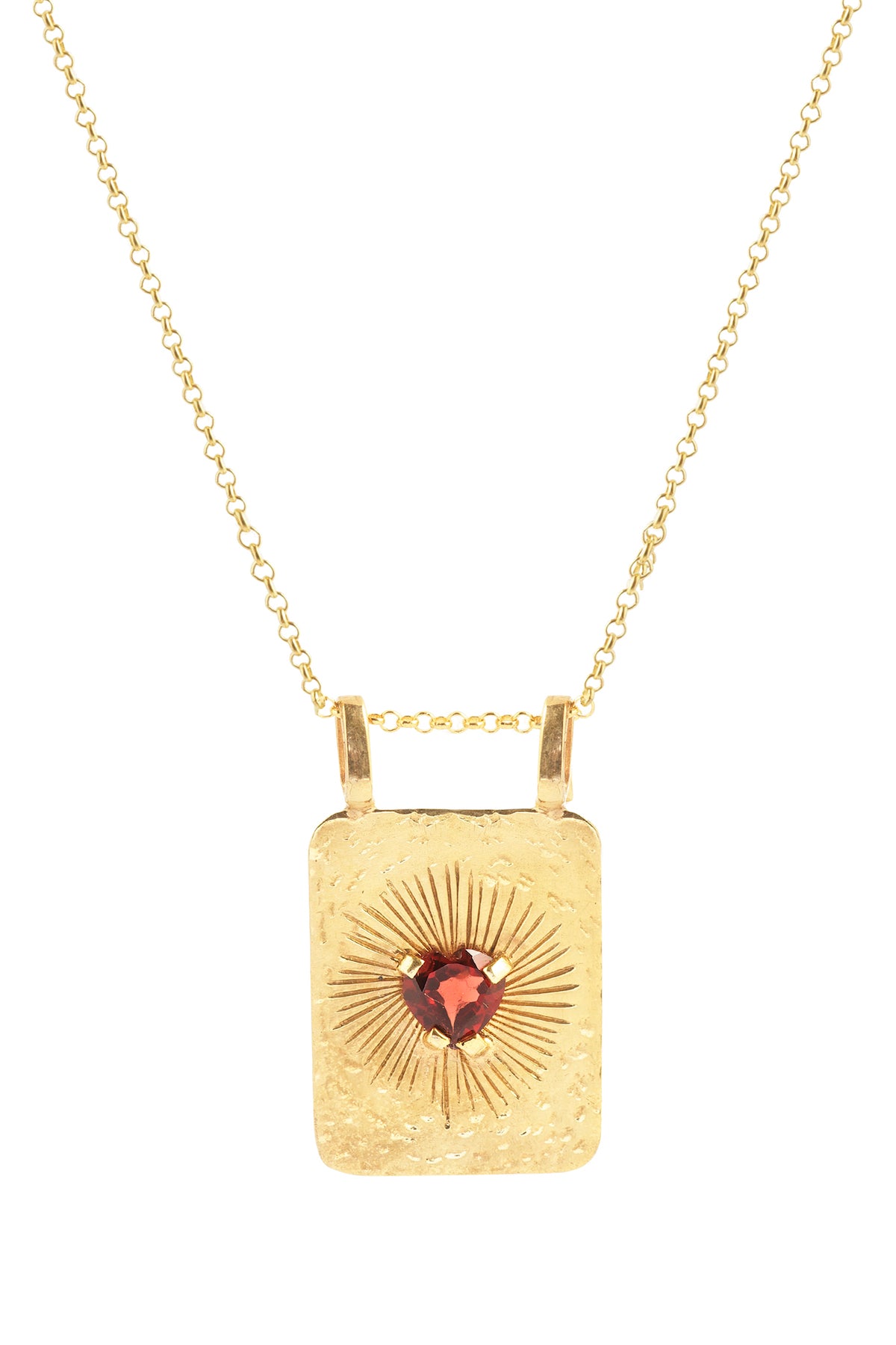 Nafsu - Heart pendant necklace GOLD W/ RED STONE O/S  4 - Rabens Saloner