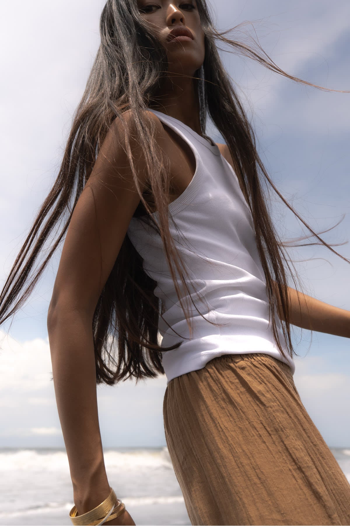 Nelle - Rib jersey tank I White 7 - Rabens Saloner