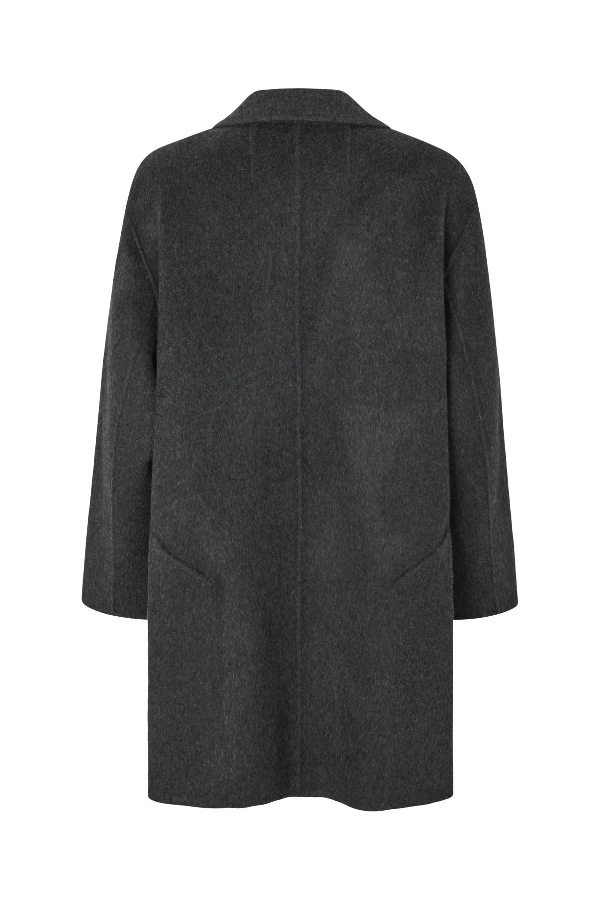 Leanna - Double felt wool coat I Dark grey melange 6 - Rabens Saloner