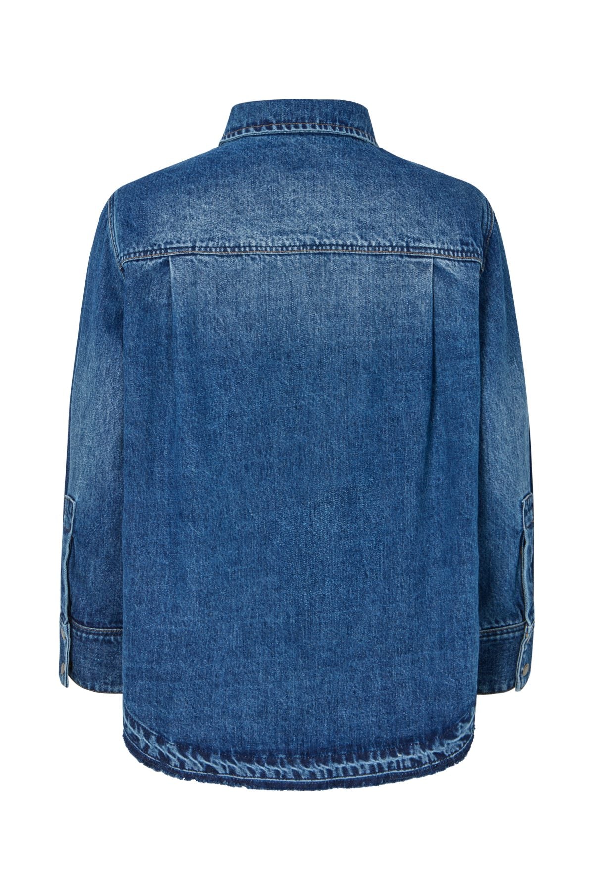 Paia - Denim bib shirt I Dark indigo 5 - Rabens Saloner