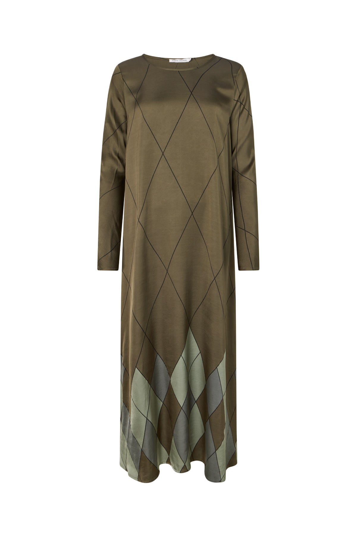 Miv - Diamond print flare dress I Olive combo Olive combo XS 4 - Rabens Saloner