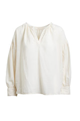 Charlot - Cotton gathered sleeve blouse