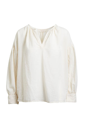 Charlot - Cotton gathered sleeve blouse I White