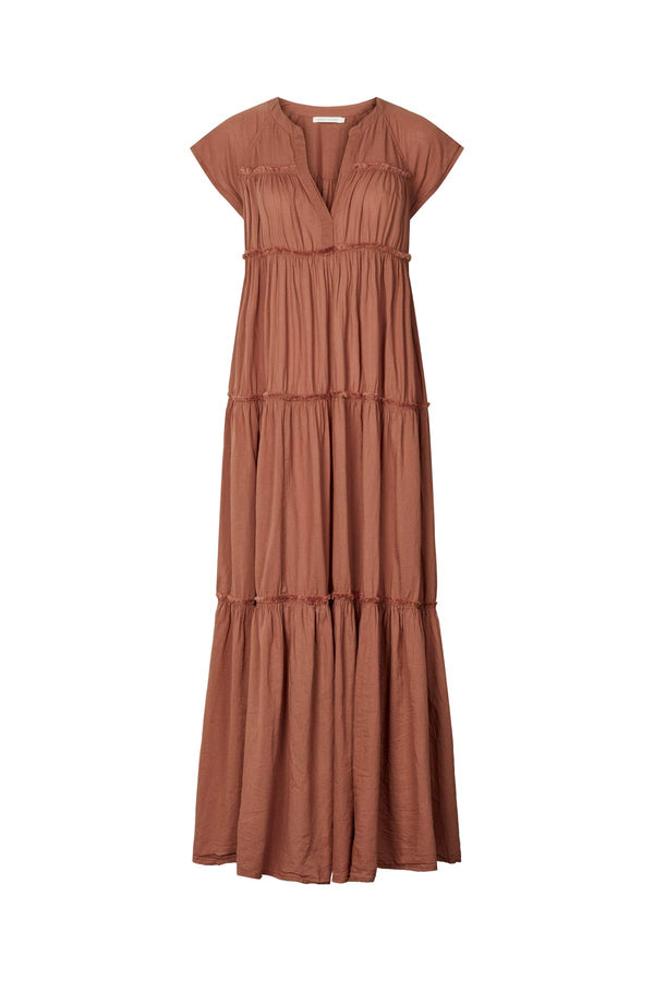 Gisele - Cotton flare long dress I Nougat