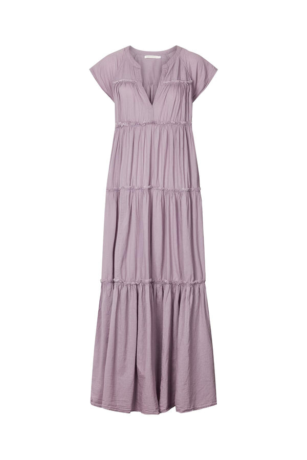 Gisele - Cotton flare long dress I Purple