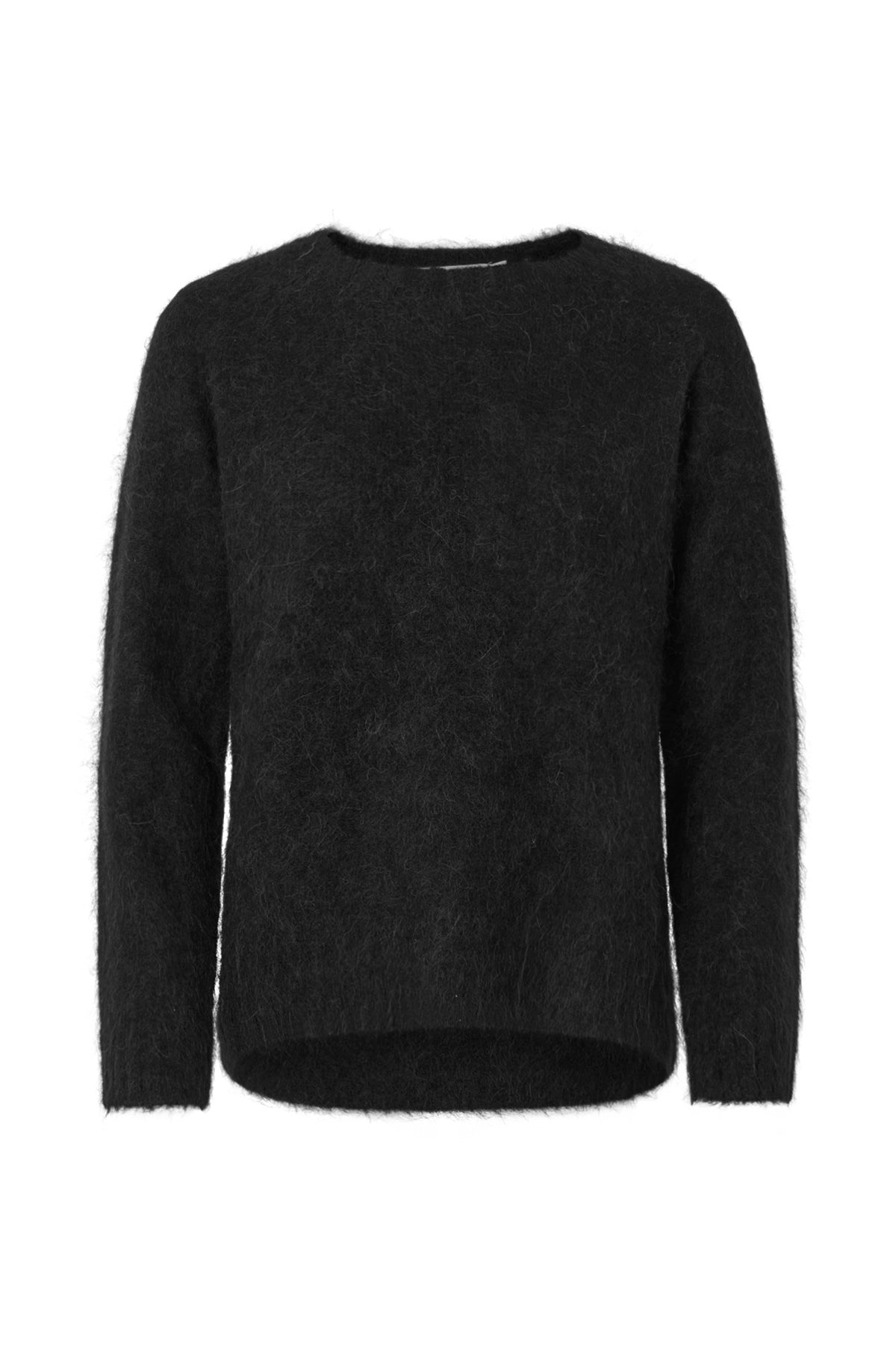 Dinea - Fluffy knit open back sweater I Black Black XS 4 - Rabens Saloner