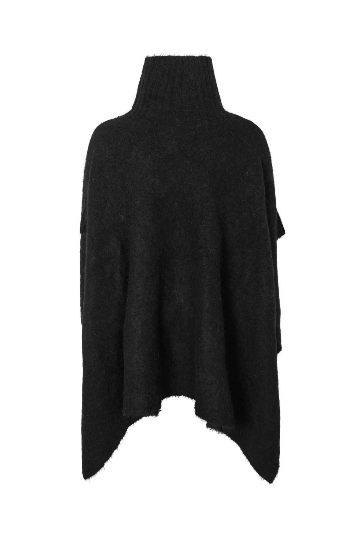 Dede - Fluffy knit poncho I Black 6 - Rabens Saloner