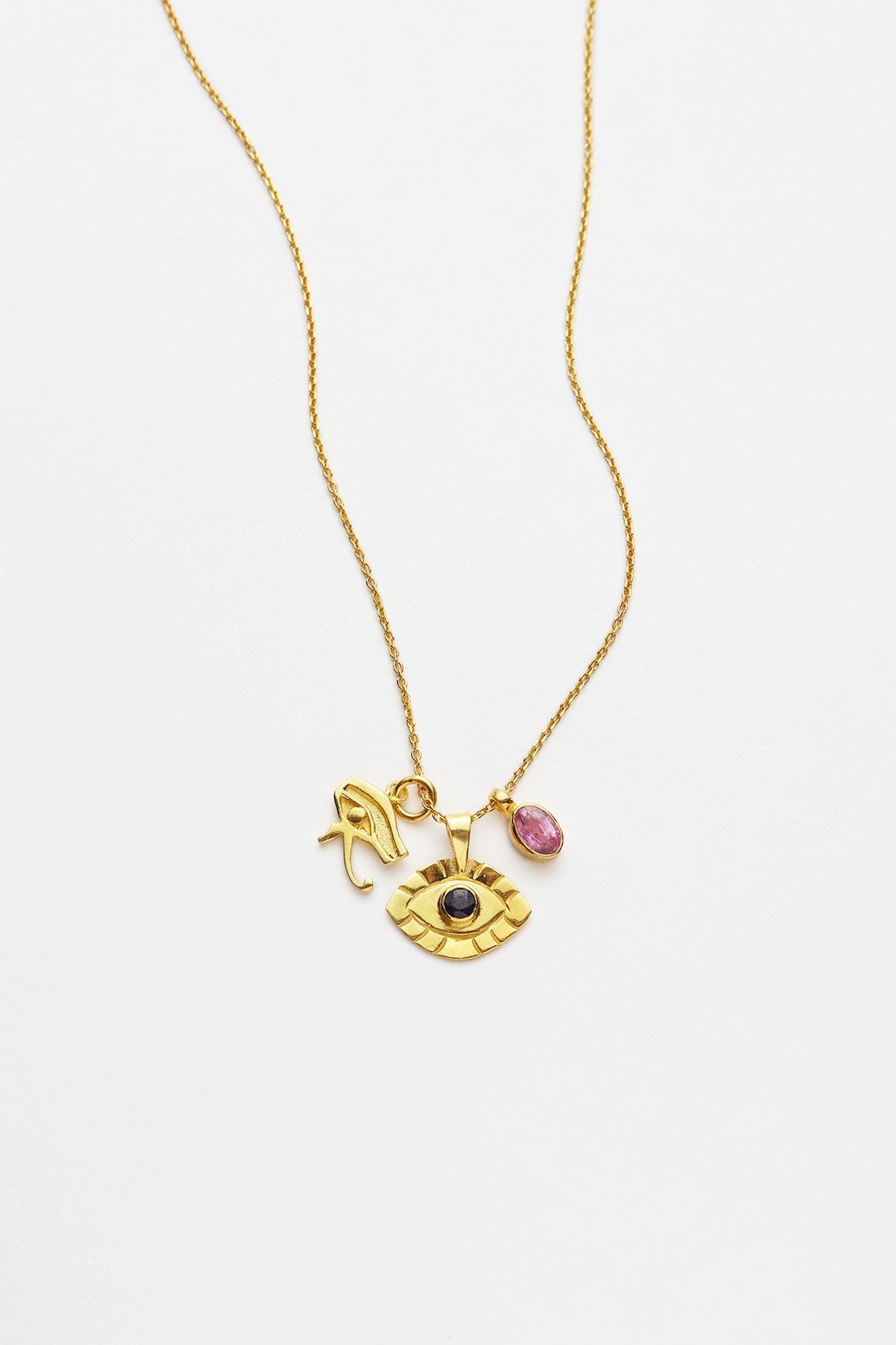 Nafsu - Chain w/eye charm I Red Stone Red Stone 1 - Rabens Saloner