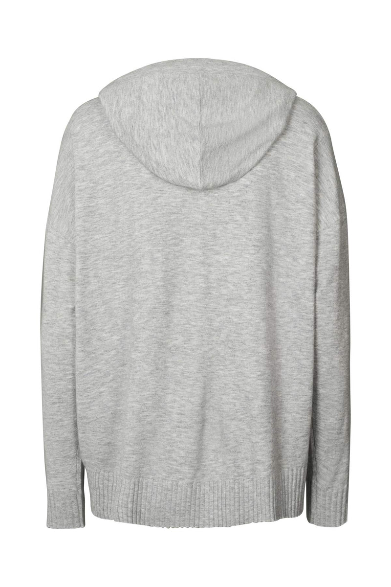 Helena - Knit lounge over size hoodie I Grey melange 6 - Rabens Saloner