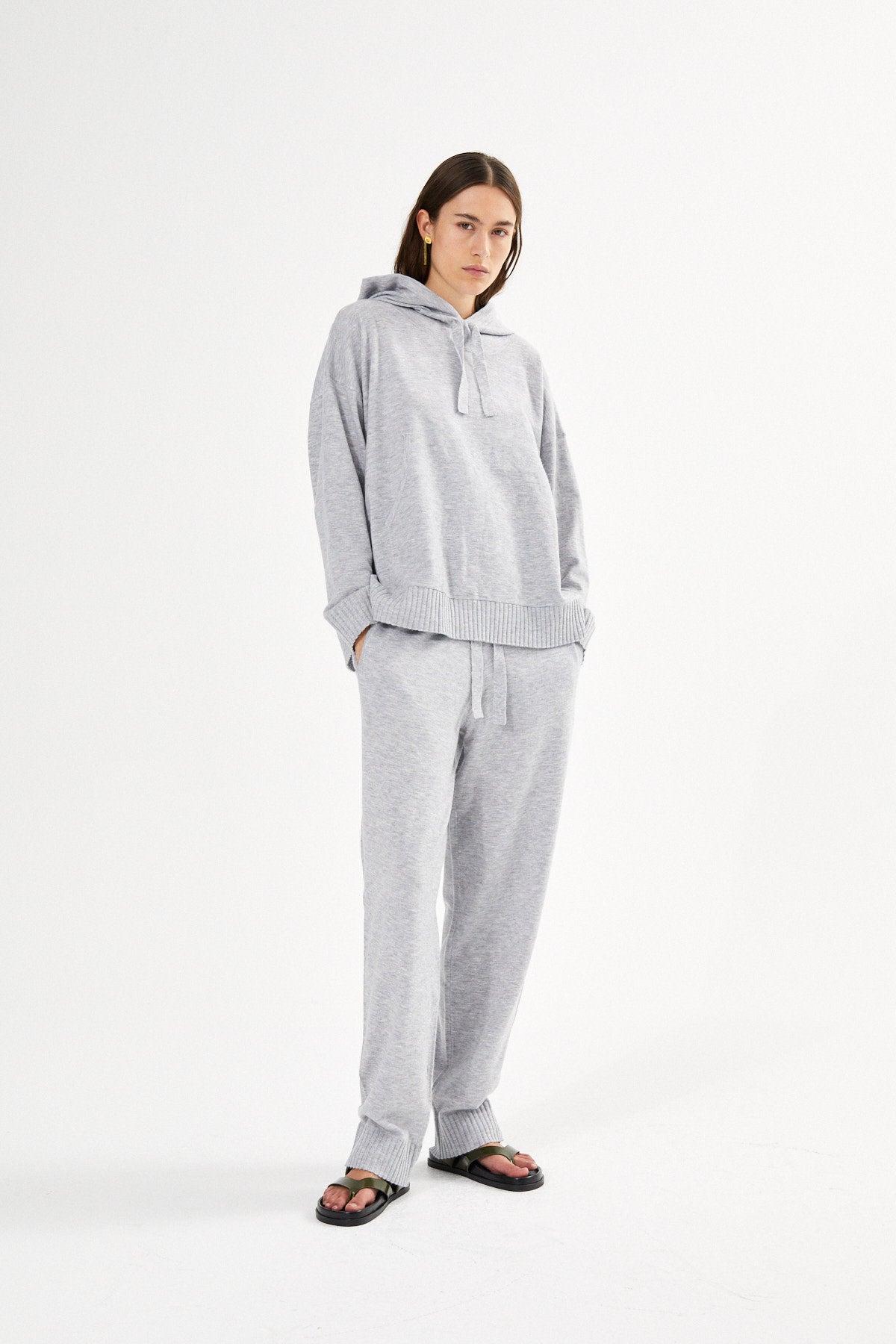 Jorun - Knit lounge pants I Mole melange 4 - Rabens Saloner