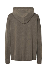 Helena - Knit lounge over size hoodie I Mole melange 2 - Rabens Saloner