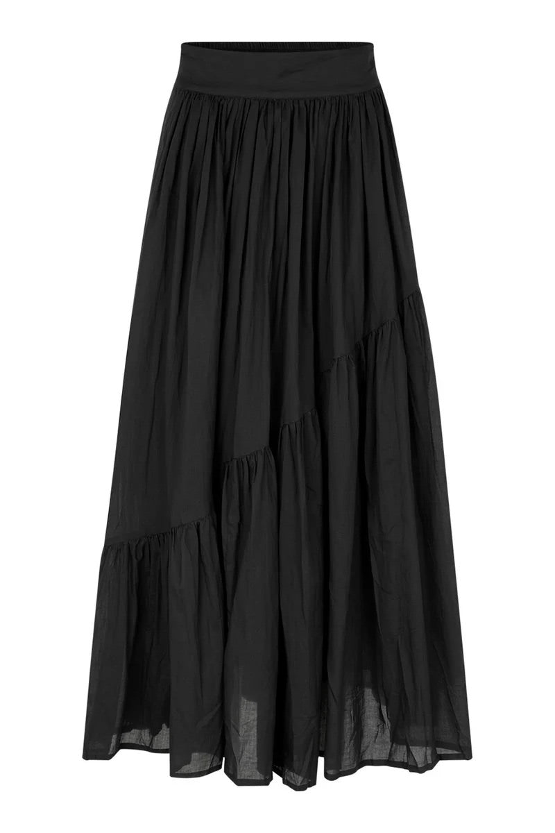 Polonia - Angled gather skirt I Black 2 - Rabens Saloner