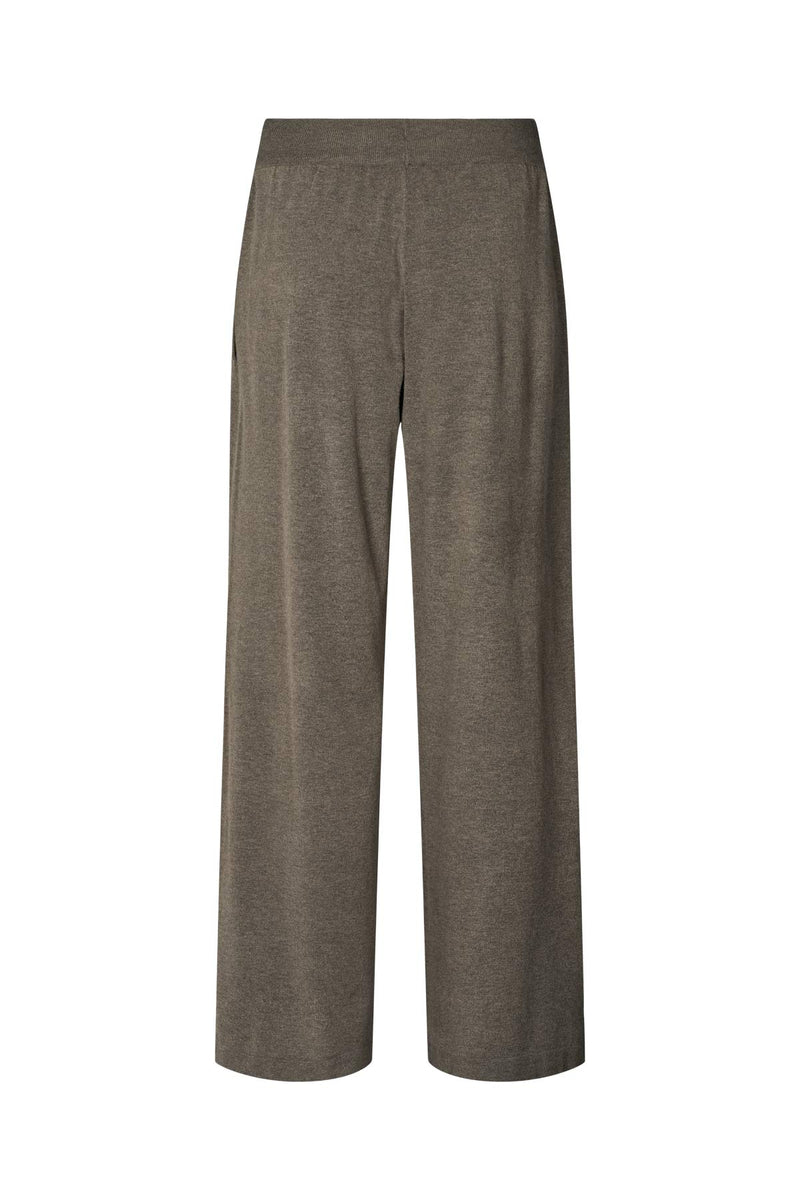 Knit lounge wide pants - Filine I Mole melange 6 - Rabens Saloner