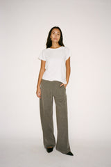 Knit lounge wide pants - Filine I Grey melange 3 - Rabens Saloner