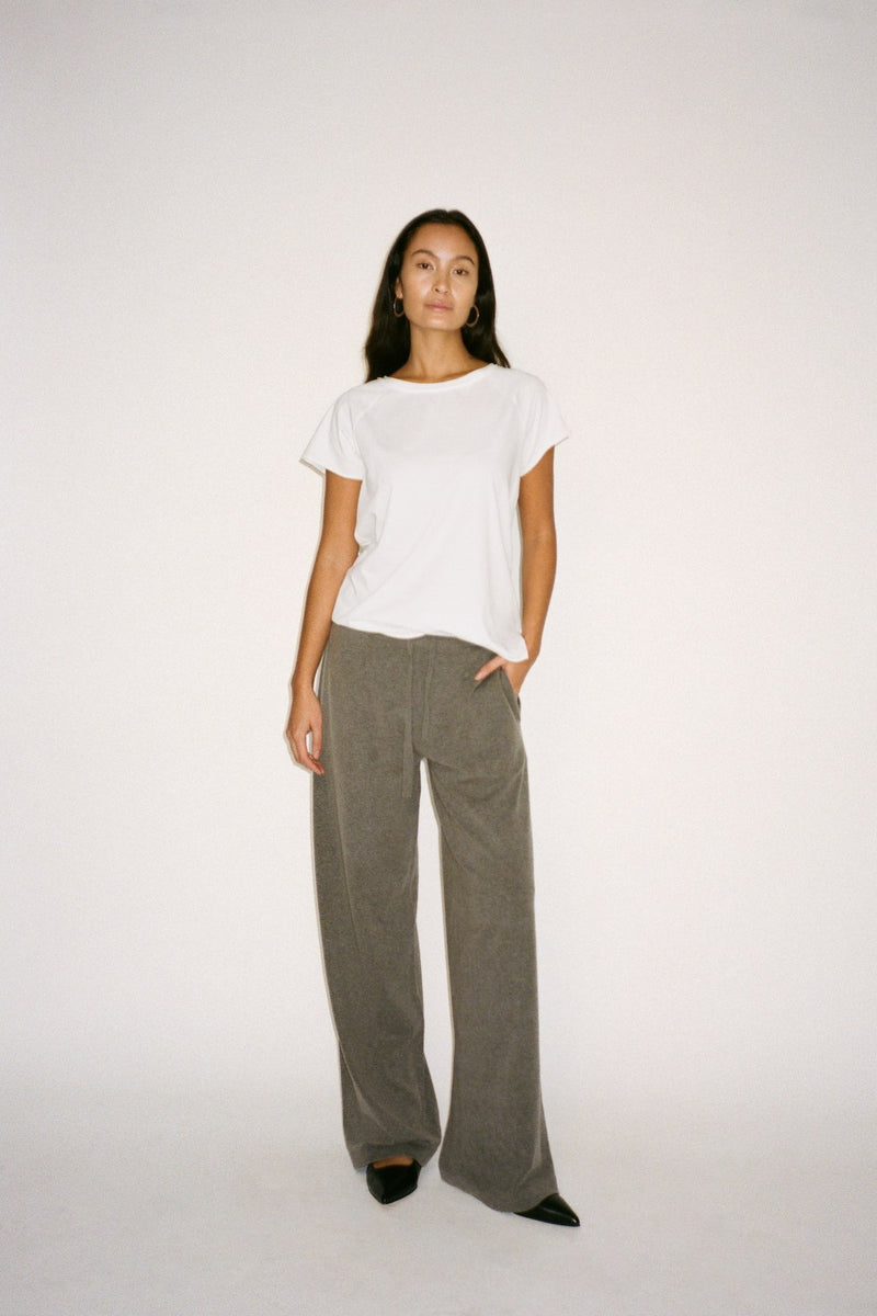 Knit lounge wide pants - Filine I Grey melange 3 - Rabens Saloner