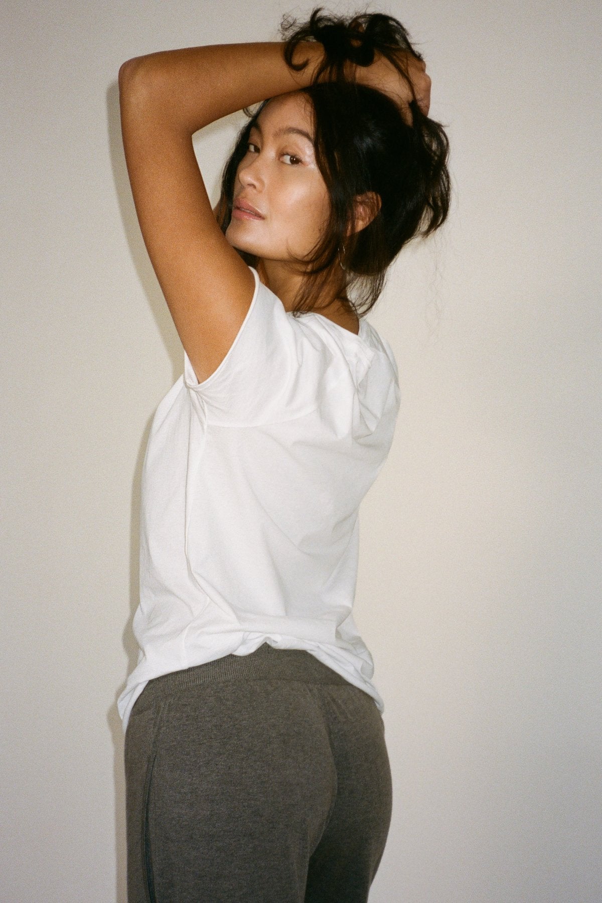 Filine - Knit lounge wide pants I Mole melange 3 - Rabens Saloner