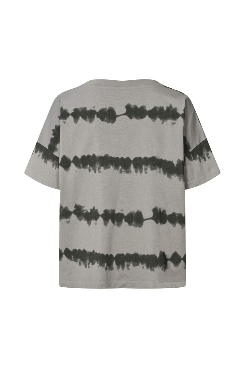 Uria - Vista print cropped t-shirt I Grey combo    4 - Rabens Saloner