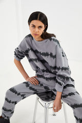 Natalia - Vista print sweatshirt I Oyster combo    3 - Rabens Saloner