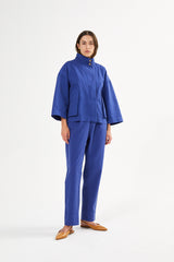 Raina - Canvas light pleat pant I Workwear blue 2 - Rabens Saloner