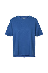 Margot - Light stretch cropped t-shirt I Workwear blue melange Workwear blue melange XS/S 1 - Rabens Saloner