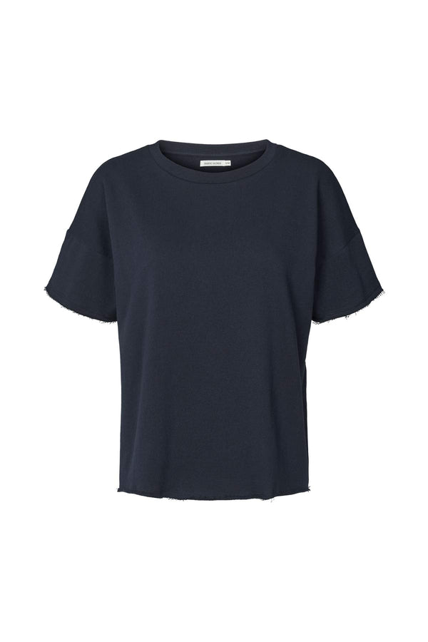 Margot - Light stretch cropped t-shirt I Navy Navy XS/S 1 - Rabens Saloner