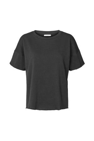 Margot - Light stretch cropped t-shirt I Faded black 1 - Rabens Saloner