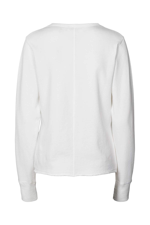 Hila - Light stretch crew neck top I White 2 - Rabens Saloner