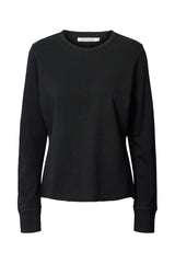 Hila - Light stretch crew neck top I Jet black Jet black XS  1 - Rabens Saloner