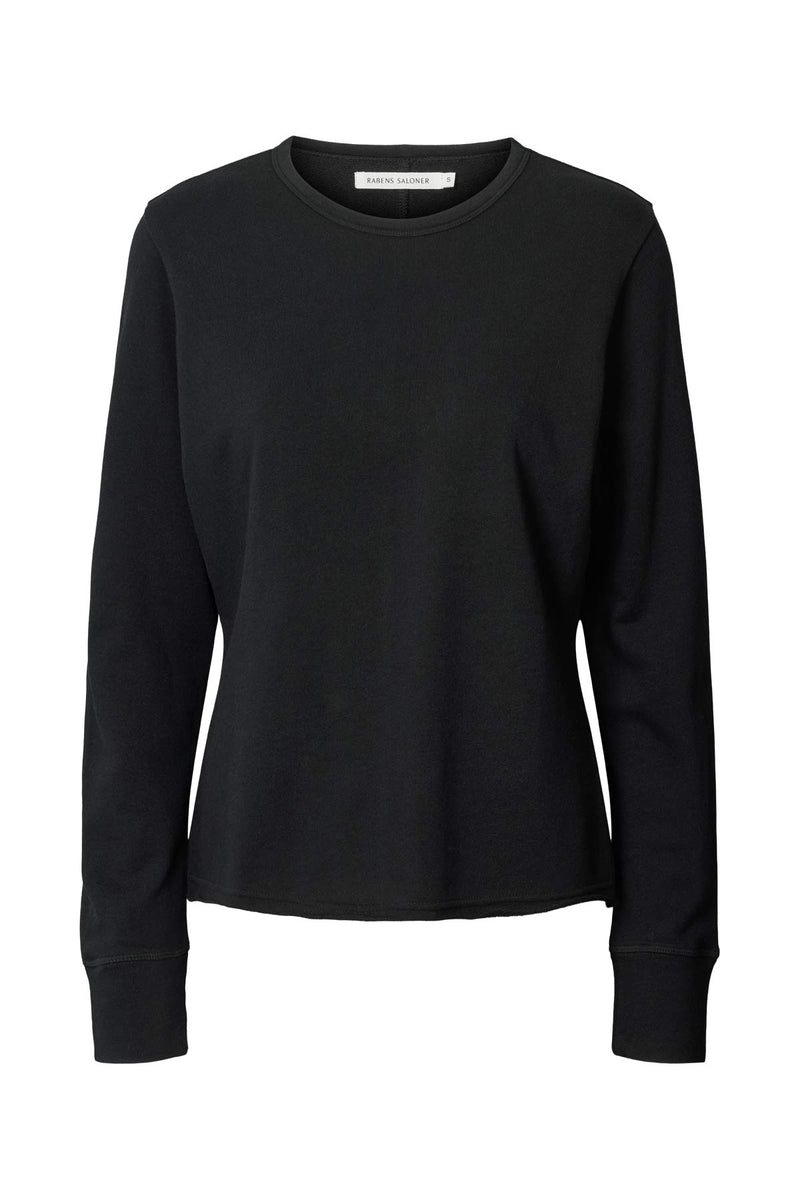 Hila - Light stretch crew neck top I Jet black Jet black XS  1 - Rabens Saloner