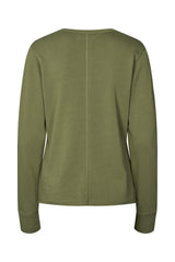 Hila - Light stretch crew neck top I Loden green 2 - Rabens Saloner