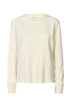 Hila - Light stretch crew neck top I Winter white Winter white XS 1 - Rabens Saloner