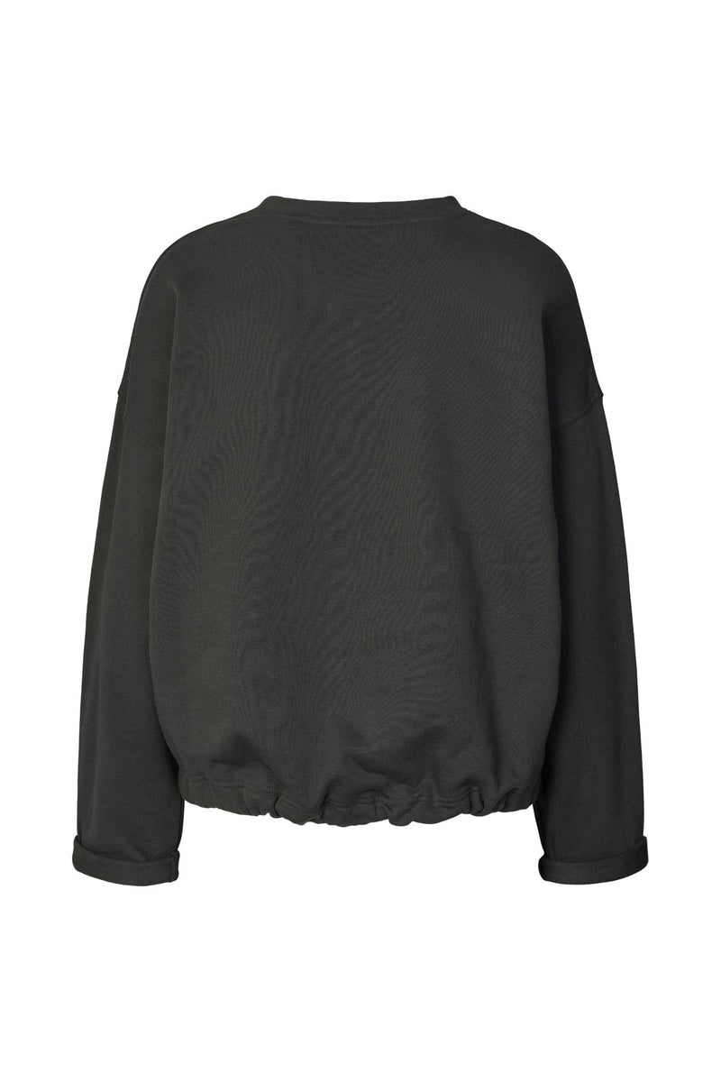 Sheela - Sweat drawstring top I Faded black 2 - Rabens Saloner